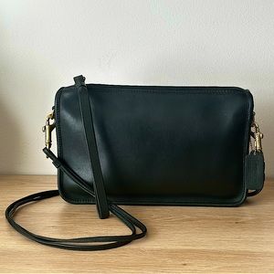 1970s RARE Green Vintage Coach 9455 Basic Bag Bonnie Cashin Hunter Green Leather